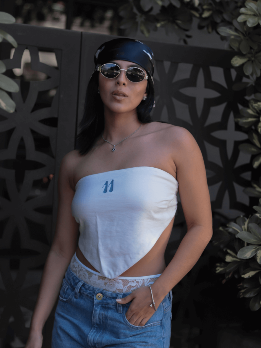 Pañoleta Bestie Bordado Blanco